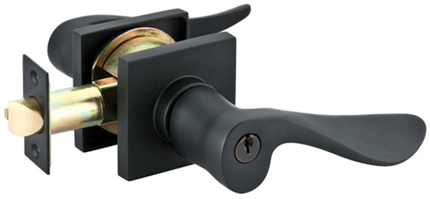 ##Antique Hardware## Emtek Solid Brass Luzern Key In Door Lever with Square Rosette (Several Finish Options)