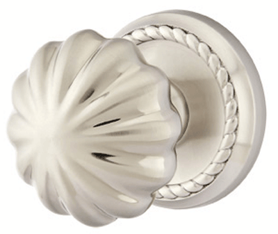 ##Antique Hardware## Solid Brass Melon Door Knob Set With Rope Rosette (Several Finish Options)