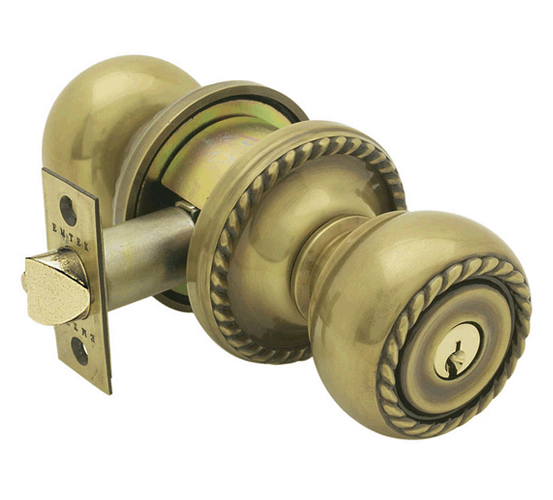 ##Antique Hardware## Solid Brass Rope Key In Door Knob with Rope Rosette