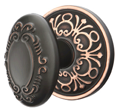 ##Antique Hardware## Solid Brass Victorian Door Knob Set With Lancaster Rosette (Several Finish Options)