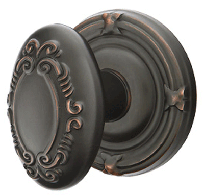 ##Antique Hardware## Solid Brass Victoria Door Knob Set With Ribbon & Reed Rosette (Several Finish Options)