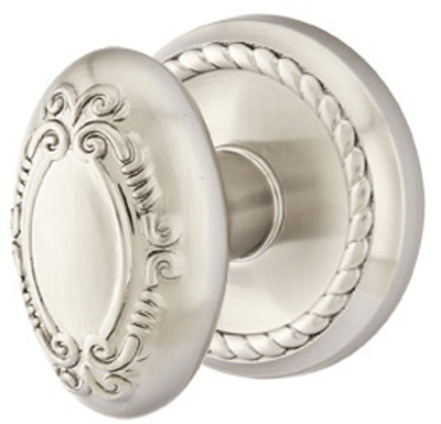 ##Antique Hardware## Solid Brass Victoria Door Knob Set With Rope Rosette (Several Finish Options)