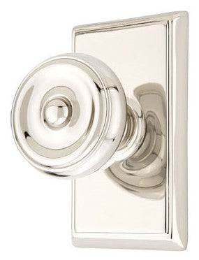 ##Antique Hardware## Solid Brass Waverly Door Knob Set With Rectangular Rosette (Several Finish Options)